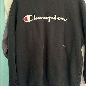 Champion Black Crewneck Sweater Iconic Style